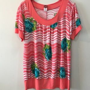 Orange Flowers Blouse